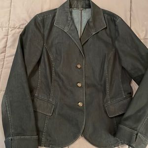 BLUE LaFayette 48 New York dark denim blue Blazer size 14.